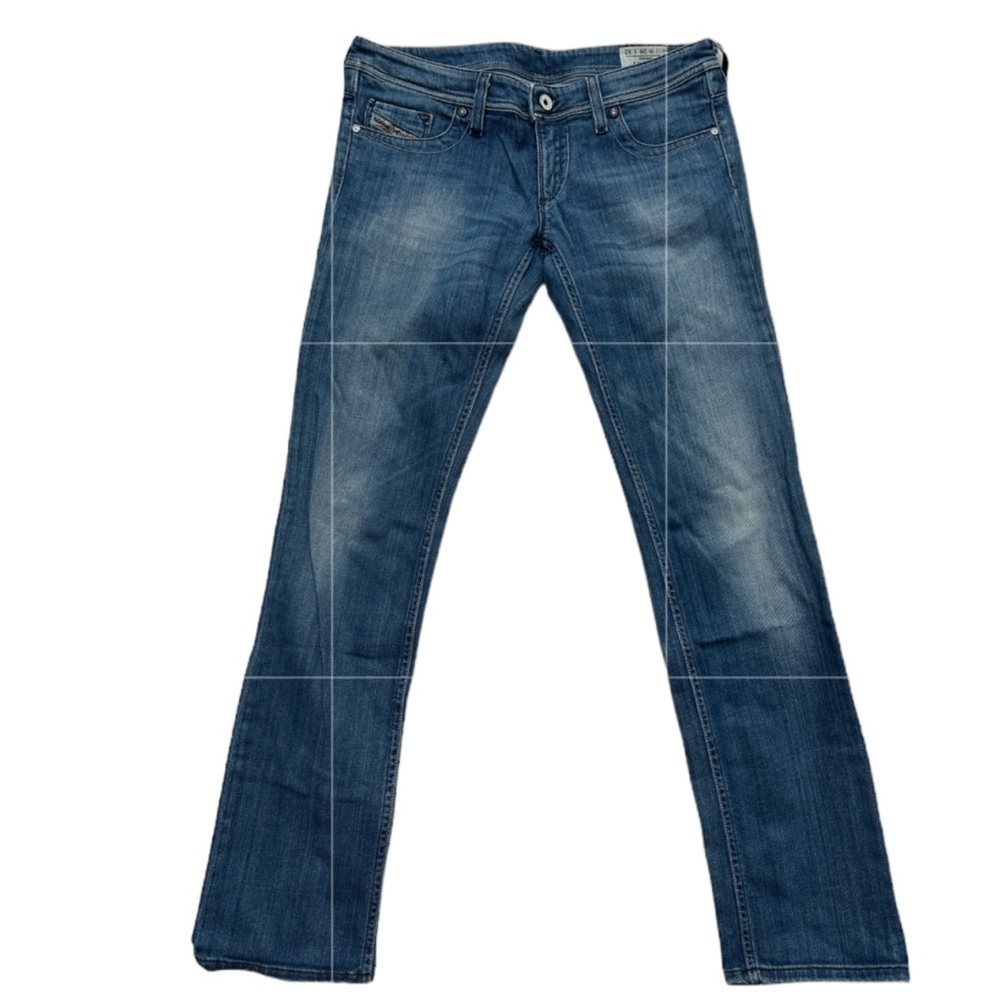 Diesel Lowky Italian Denim Jeans Straight Leg Metallic Embroidered Size W28 L32